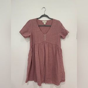 Cynthia Rowley 100% mauve/pink linen dress